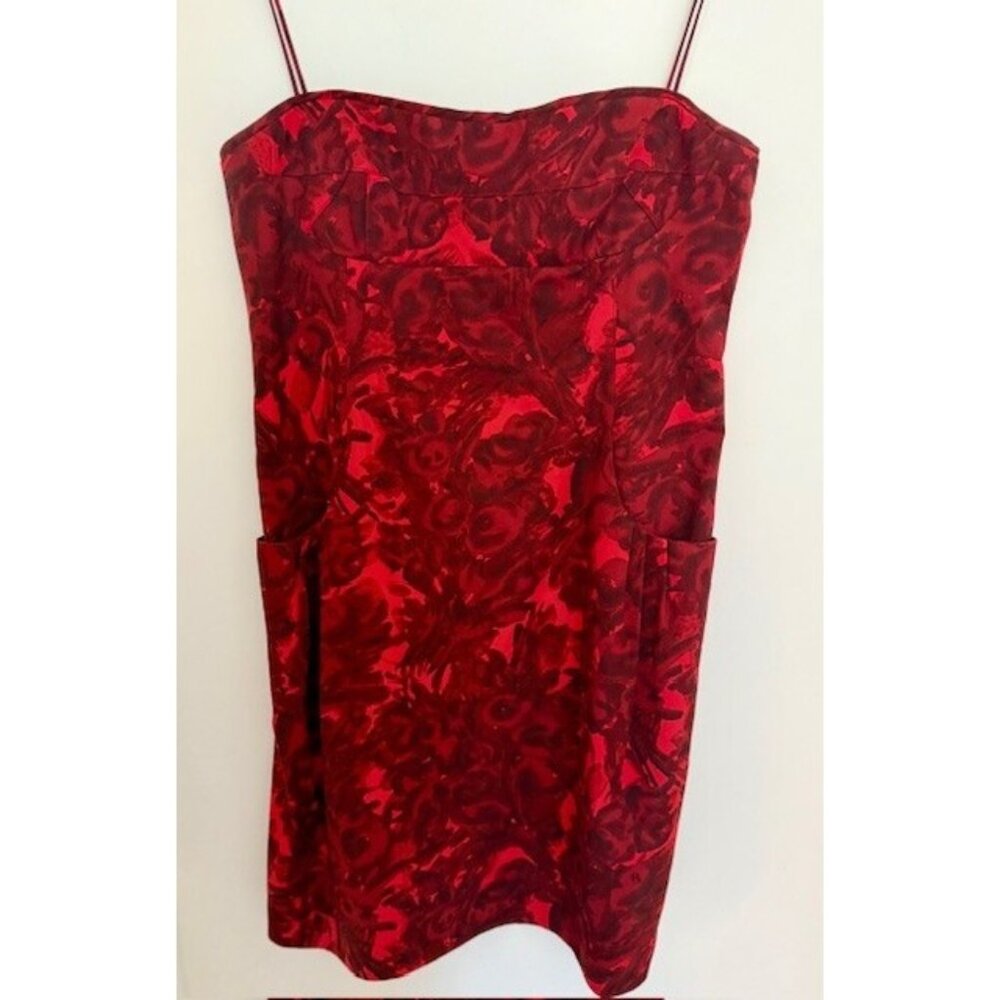 Romantic Lida Baday Dress 12 Red Floral Cotton‎ Dark Fairy Gothic Holiday Dress